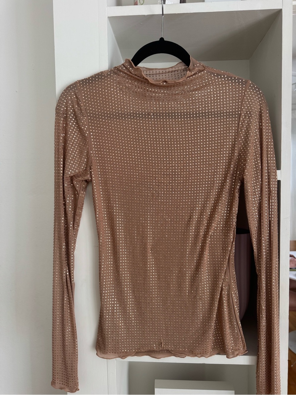 Bronze dance all night bedazzled long sleeve sheer top free people